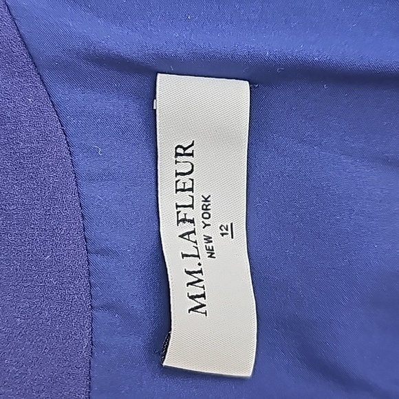 MM Lafleur Blue Niko Faux Wrap Bodice Lined Dress Size 12 - Picture 9 of 11